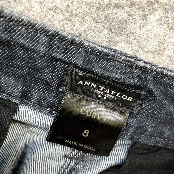 Ann Taylor Trouser Jeans Womens Size 8 Bootcut Flare Dark Wash Blue Mid Rise - Picture 9 of 10